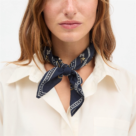 Skall Studio Skall Floral Tørklæde 55x55, Navy